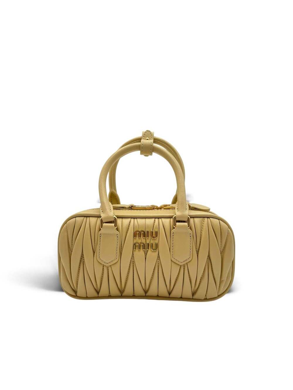 Miu Miu Arcadie Matelassé Nappa Leather Bag – Sand Beige
